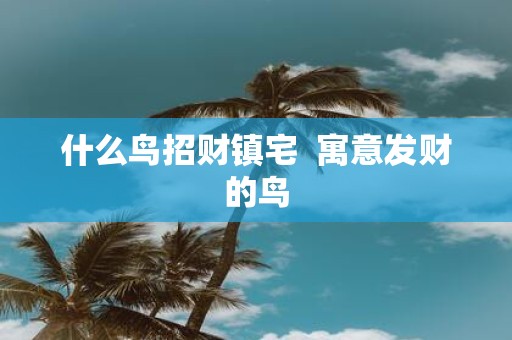 什么鸟招财镇宅 寓意发财的鸟