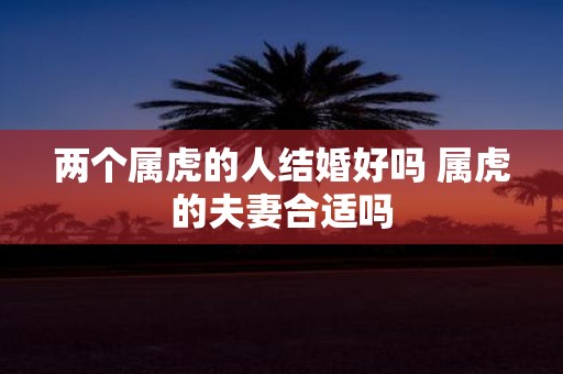 两个属虎的人结婚好吗 属虎的夫妻合适吗