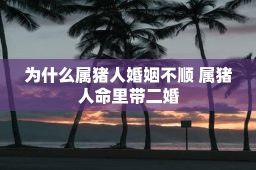 为什么属猪人婚姻不顺 属猪人命里带二婚