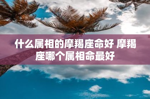 什么属相的摩羯座命好 摩羯座哪个属相命最好