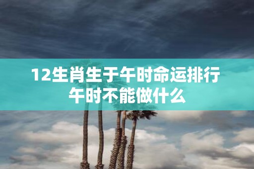 12生肖生于午时命运排行 午时不能做什么