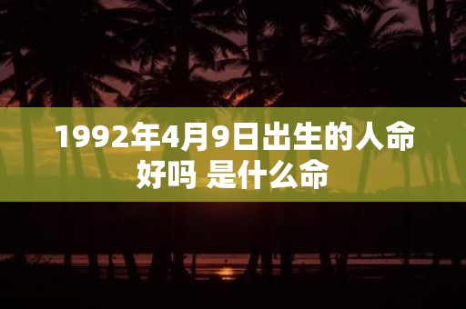 1992年4月9日出生的人命好吗 是什么命
