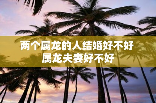 两个属龙的人结婚好不好 属龙夫妻好不好