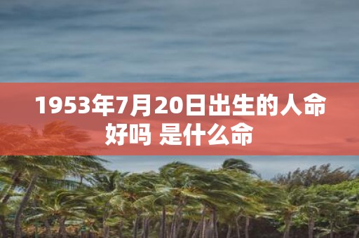 1953年7月20日出生的人命好吗 是什么命