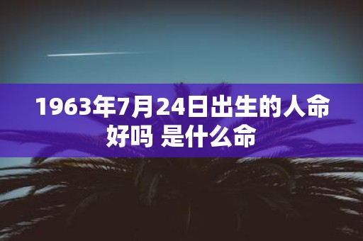 1963年7月24日出生的人命好吗 是什么命
