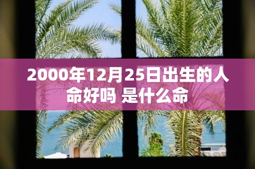 2000年12月25日出生的人命好吗 是什么命