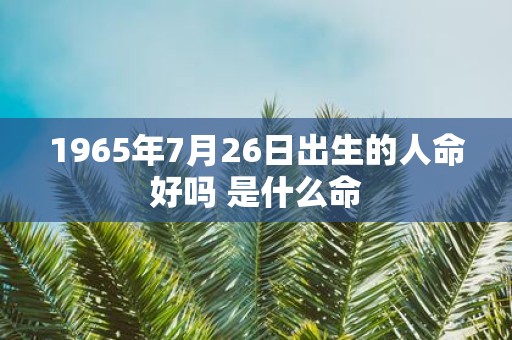 1965年7月26日出生的人命好吗 是什么命