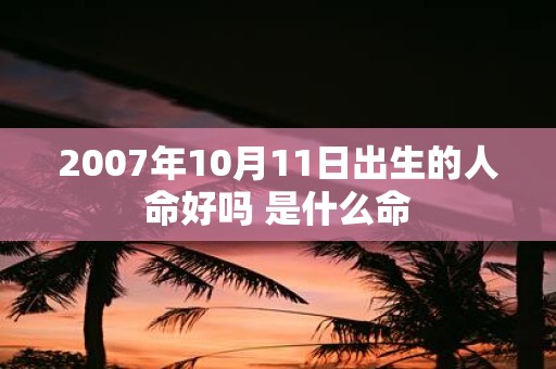 2007年10月11日出生的人命好吗 是什么命