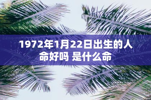 1972年1月22日出生的人命好吗 是什么命