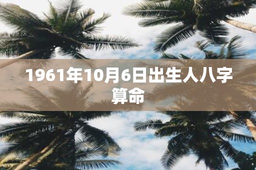 1961年10月6日出生人八字算命
