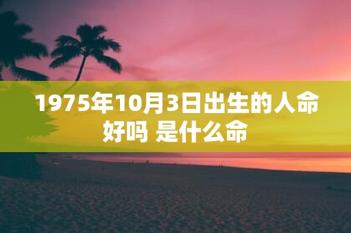 1975年10月3日出生的人命好吗 是什么命