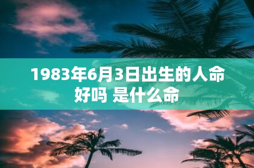 1983年6月3日出生的人命好吗 是什么命