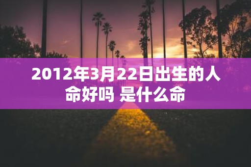 2012年3月22日出生的人命好吗 是什么命