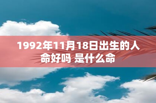 1992年11月18日出生的人命好吗 是什么命