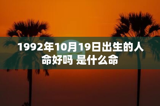 1992年10月19日出生的人命好吗 是什么命