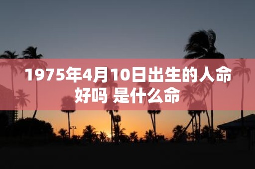 1975年4月10日出生的人命好吗 是什么命
