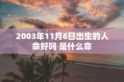 2003年11月6日出生的人命好吗 是什么命