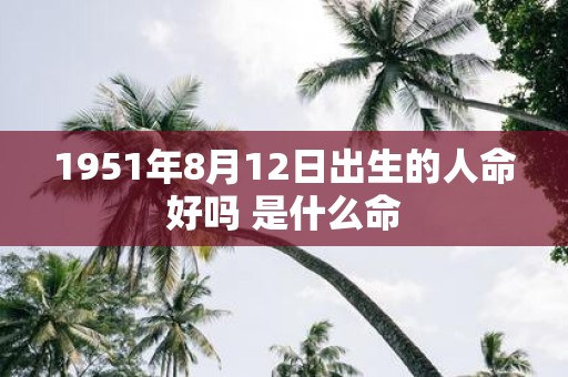 1951年8月12日出生的人命好吗 是什么命