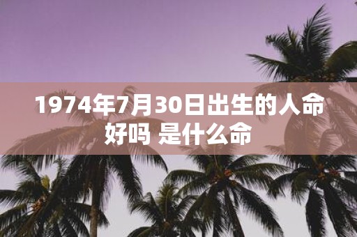 1974年7月30日出生的人命好吗 是什么命
