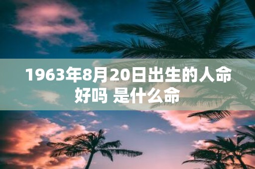 1963年8月20日出生的人命好吗 是什么命
