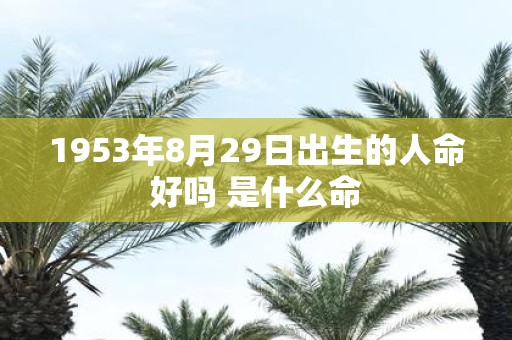 1953年8月29日出生的人命好吗 是什么命