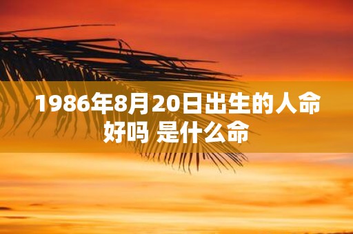 1986年8月20日出生的人命好吗 是什么命
