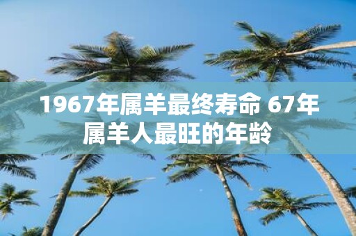 1967年属羊最终寿命 67年属羊人最旺的年龄