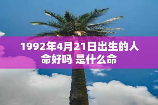 1992年4月21日出生的人命好吗 是什么命