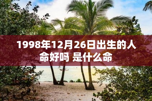 1998年12月26日出生的人命好吗 是什么命