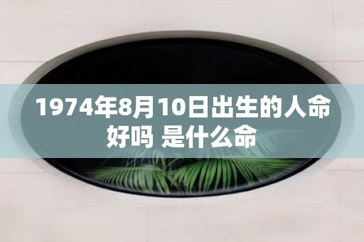 1974年8月10日出生的人命好吗 是什么命