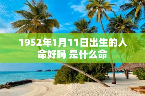 1952年1月11日出生的人命好吗 是什么命