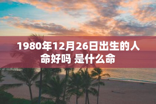 1980年12月26日出生的人命好吗 是什么命