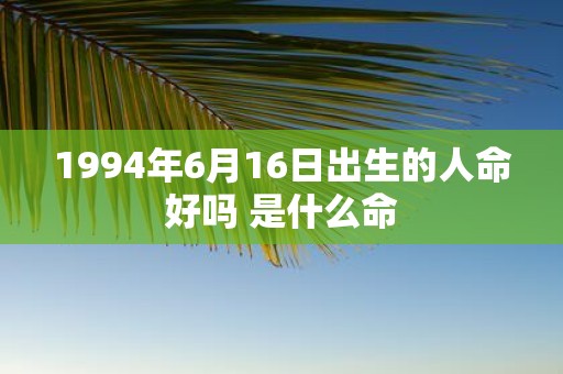 1994年6月16日出生的人命好吗 是什么命
