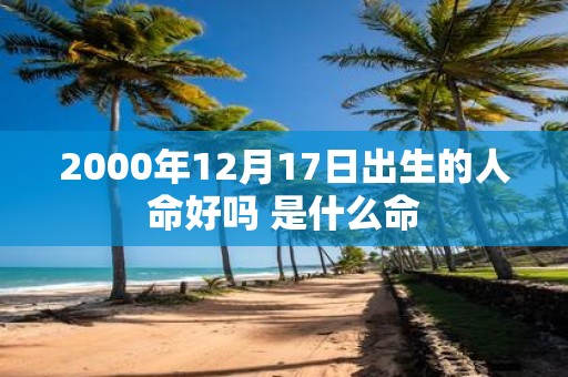 2000年12月17日出生的人命好吗 是什么命