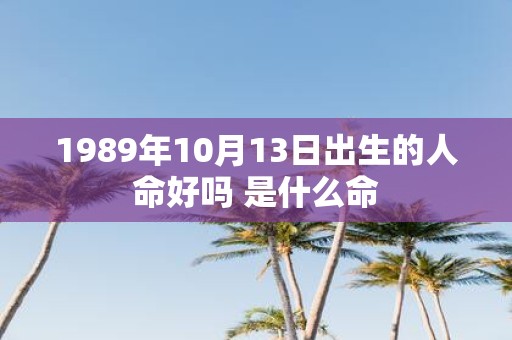 1989年10月13日出生的人命好吗 是什么命