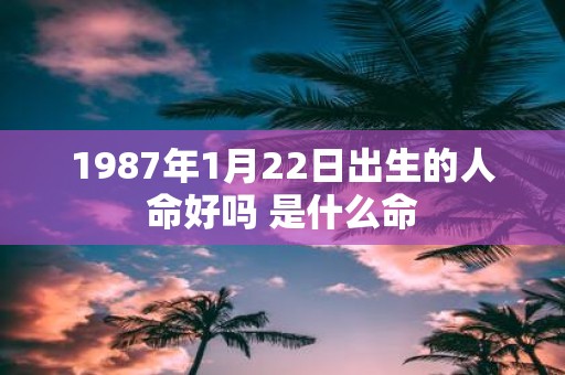 1987年1月22日出生的人命好吗 是什么命