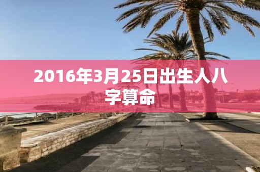 2016年3月25日出生人八字算命