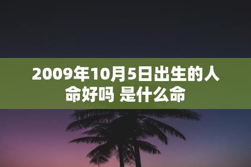 2009年10月5日出生的人命好吗 是什么命