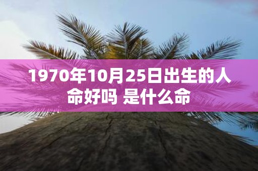 1970年10月25日出生的人命好吗 是什么命
