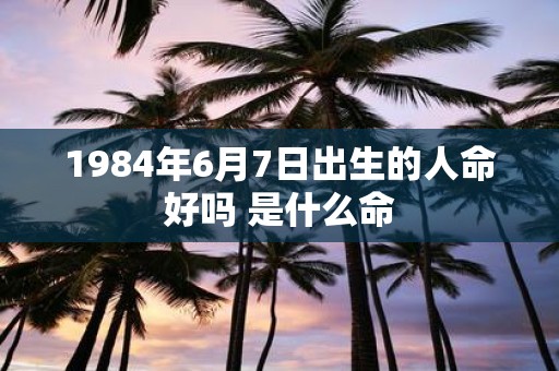 1984年6月7日出生的人命好吗 是什么命