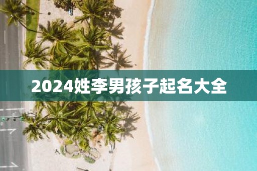 2025姓李男孩子起名大全