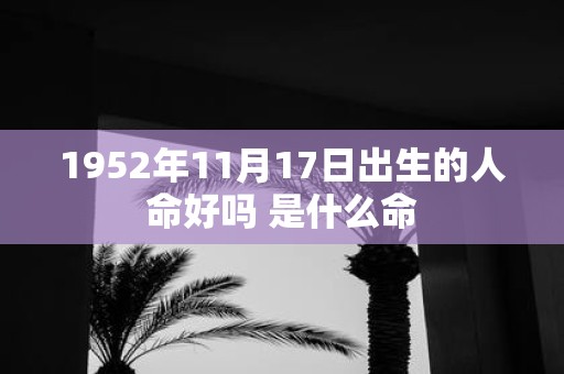 1952年11月17日出生的人命好吗 是什么命