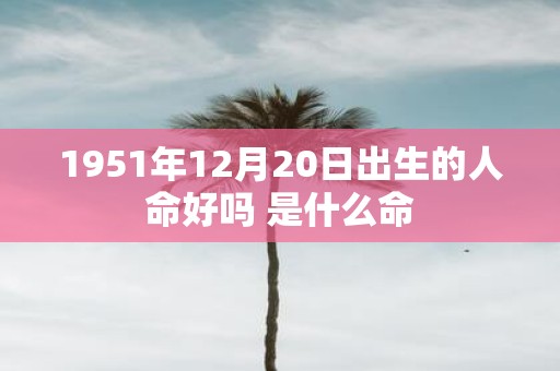 1951年12月20日出生的人命好吗 是什么命