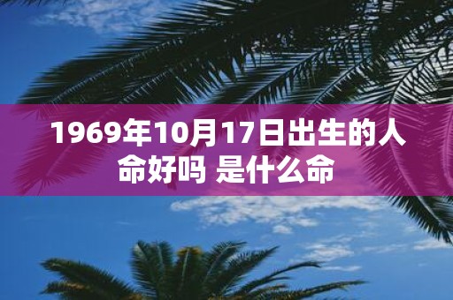 1969年10月17日出生的人命好吗 是什么命