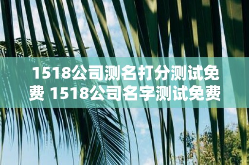 1518公司测名打分测试免费 1518公司名字测试免费