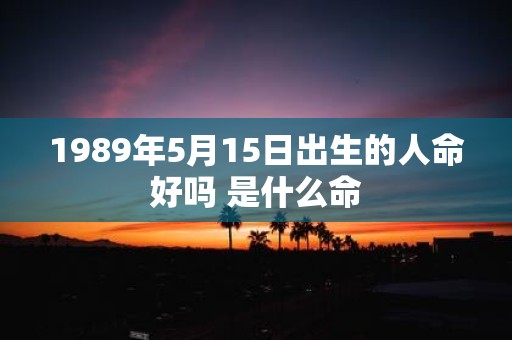 1989年5月15日出生的人命好吗 是什么命