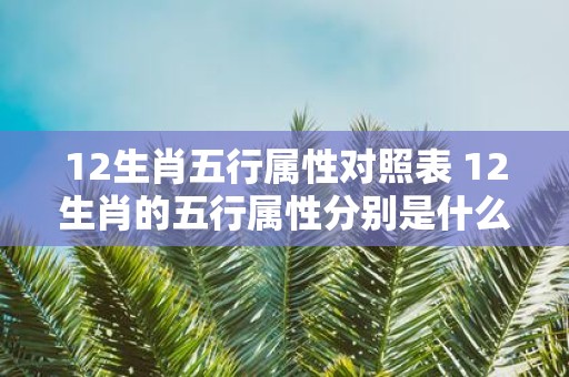 12生肖五行属性对照表 12生肖的五行属性分别是什么