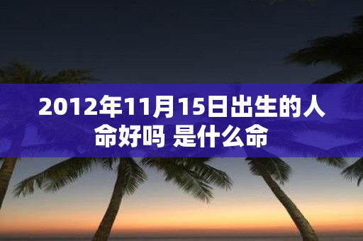 2012年11月15日出生的人命好吗 是什么命