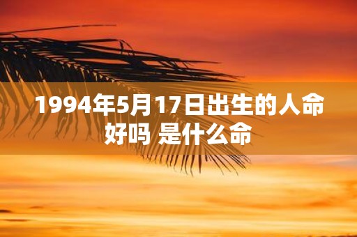 1994年5月17日出生的人命好吗 是什么命