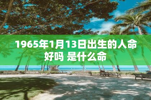 1965年1月13日出生的人命好吗 是什么命
